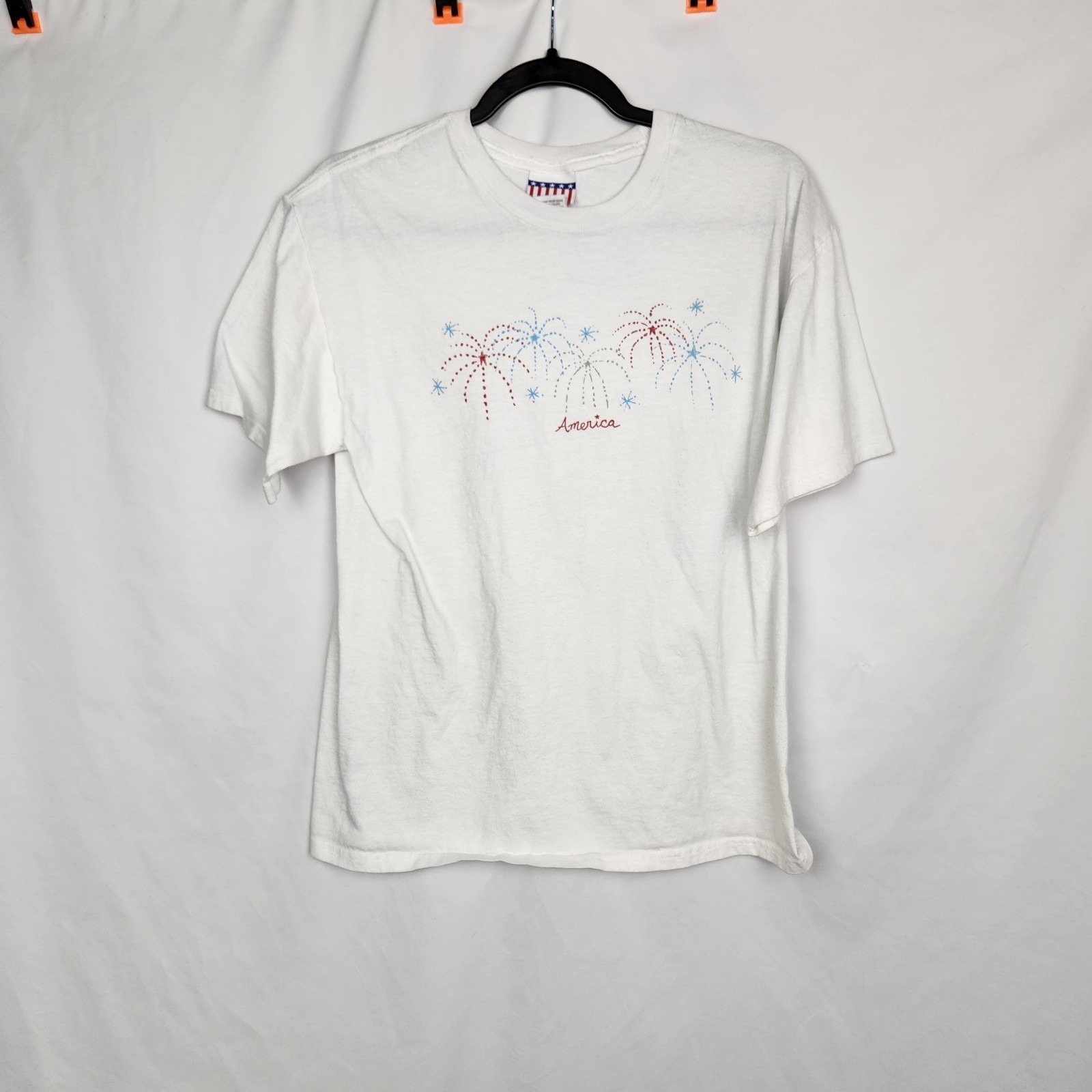 Unisex Short Sleeve 4th Of July Firework American Unisex T-Shirt Adult Medium